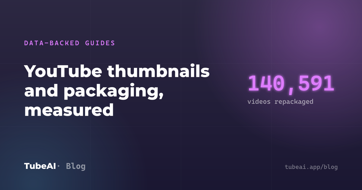 Data-backed guides: YouTube thumbnails and packaging, measured
